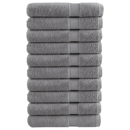 Premium-Handtücher, 10 Stück, 100% Baumwolle, grau, 100x200 cm, 600 g/m². von , Handtücher - Ref: Foro24-137319, Preis: 229,5...