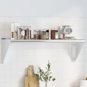Edelstahl-Wandregal in Silber 100x30x31 cm von , Regale und Regale - Ref: Foro24-30273, Preis: 61,13 €, Rabatt: %