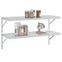 Wall shelves 2 units stainless steel silver 100x40x3 cm by , Shelves and shelves - Ref: Foro24-30278, Price: 70,29 €, Discoun...