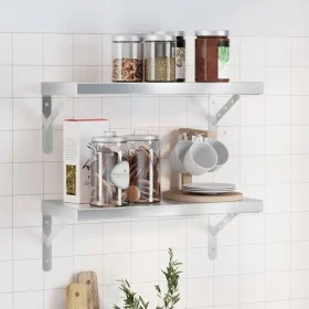 Wandregale 2 Stück Edelstahl silber 50x23,5x3 cm von , Regale und Regale - Ref: Foro24-30286, Preis: 38,21 €, Rabatt: %