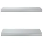 Estantes de pared 2 uds acero inoxidable plateado 50x23,5x3 cm de , Estantes y estanterías - Ref: Foro24-30286, Precio: 38,21...