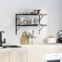 Wandregale 2 Stück Edelstahl schwarz 75x40x3 cm von , Regale und Regale - Ref: Foro24-30290, Preis: 51,03 €, Rabatt: %