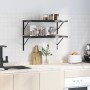 Wandregale 2 Stück Edelstahl schwarz 75x40x3 cm von , Regale und Regale - Ref: Foro24-30290, Preis: 51,81 €, Rabatt: %