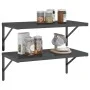 Wandregale 2 Stück Edelstahl schwarz 75x40x3 cm von , Regale und Regale - Ref: Foro24-30290, Preis: 51,03 €, Rabatt: %