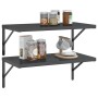 Wandregale 2 Stück Edelstahl schwarz 75x40x3 cm von , Regale und Regale - Ref: Foro24-30290, Preis: 51,81 €, Rabatt: %