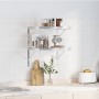 Estantes de pared 2 uds acero inoxidable plateado 50x40x3 cm de , Estantes y estanterías - Ref: Foro24-30284, Precio: 40,38 €