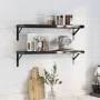 Wandregale 2 Stück Edelstahl schwarz 75x23,5x3 cm von , Regale und Regale - Ref: Foro24-30292, Preis: 42,85 €, Rabatt: %