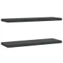 Wandregale 2 Stück Edelstahl schwarz 75x23,5x3 cm von , Regale und Regale - Ref: Foro24-30292, Preis: 42,85 €, Rabatt: %
