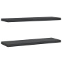 Wandregale 2 Stück Edelstahl schwarz 75x23,5x3 cm von , Regale und Regale - Ref: Foro24-30292, Preis: 40,61 €, Rabatt: %