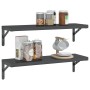 Wandregale 2 Stück Edelstahl schwarz 75x23,5x3 cm von , Regale und Regale - Ref: Foro24-30292, Preis: 40,61 €, Rabatt: %