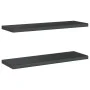 Wandregale 2 Stück Edelstahl schwarz 75x23,5x3 cm von , Regale und Regale - Ref: Foro24-30292, Preis: 42,85 €, Rabatt: %