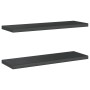 Wandregale 2 Stück Edelstahl schwarz 75x23,5x3 cm von , Regale und Regale - Ref: Foro24-30292, Preis: 40,61 €, Rabatt: %