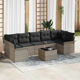 Conjunto de sofá de jardín 8 pcs Gris Claro Poliratán Conjunto de sofá de jardín 8 pcs Gris Claro Poliratán