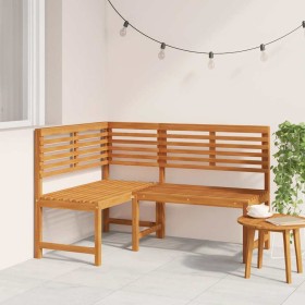 Banco de esquina de jardín madera maciza de acacia 140 cm