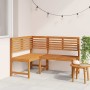 Banco de esquina de jardín madera maciza de acacia 140 cm