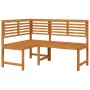 Banco de esquina de jardín madera maciza de acacia 140 cm