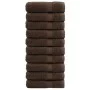 Toallas de baño 10 uds 100% algodón marrón 100x150 cm 600 gsm de , Toallas - Ref: Foro24-137241, Precio: 176,14 €, Descuento: %