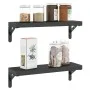 Set of 4 black stainless steel shelf brackets 15x2.5x11.5 cm by , Shelves and shelves - Ref: Foro24-30301, Price: 22,92 €, Di...