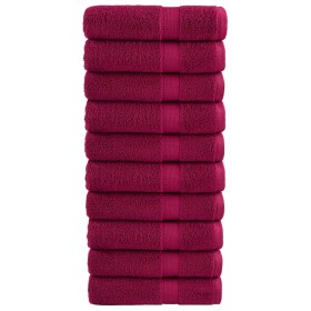 Bathroom towels 10 units 100% cotton burgundy 100x150 cm 600 gsm by , Towels - Ref: Foro24-137217, Price: 160,68 €, Discount: %