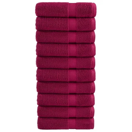 Toallas de baño 10 uds 100% algodón burdeos 100x150 cm 600 gsm de , Toallas - Ref: Foro24-137217, Precio: 160,68 €, Descuento: %
