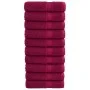 Toallas de baño 10 uds 100% algodón burdeos 100x150 cm 600 gsm de , Toallas - Ref: Foro24-137217, Precio: 160,68 €, Descuento: %
