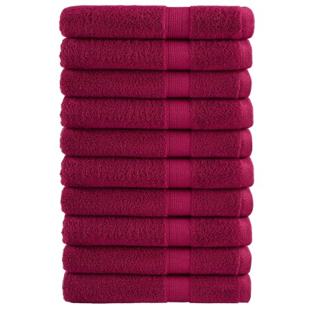 Toallas de sauna 10 uds 100% algodón burdeos 80x200 cm 600 gsm de , Toallas - Ref: Foro24-137220, Precio: 189,21 €
