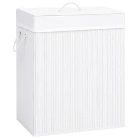White Single Section Bamboo Laundry Basket 83 L by vidaXL, Laundry baskets - Ref: Foro24-320752, Price: 33,15 €, Discount: %