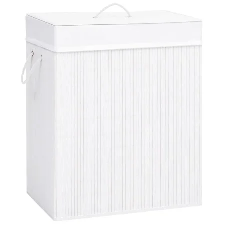 Weißer, einteiliger Bambus-Wäschekorb, 83 l von vidaXL, Wäschekörbe - Ref: Foro24-320752, Preis: 33,15 €, Rabatt: %