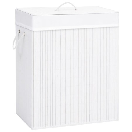 Weißer, einteiliger Bambus-Wäschekorb, 83 l von vidaXL, Wäschekörbe - Ref: Foro24-320752, Preis: 34,16 €, Rabatt: %