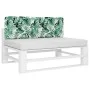Cushion for pallet sofa with leaf print fabric 120x40x12 cm by , Cushions for chairs and sofas - Ref: Foro24-360635, Price: 3...
