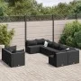 Gartensofa-Set mit 9-teiligen Kissen aus schwarzem Kunststoff-Rattan. von , Gartensets - Ref: Foro24-3308299, Preis: 741,05 €...