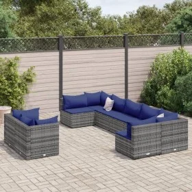 Garden sofa set with 9-piece synthetic rattan gray cushions by , Garden sets - Ref: Foro24-3308303, Price: 605,50 €, Discount: %
