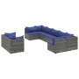 Garden sofa set with 9-piece synthetic rattan gray cushions by , Garden sets - Ref: Foro24-3308303, Price: 605,50 €, Discount: %