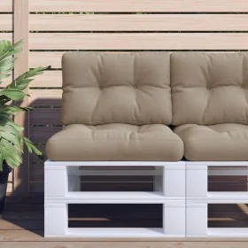 Cushions for pallets, 2 units, gray taupe fabric. by , Cushions for chairs and sofas - Ref: Foro24-360675, Price: 43,03 €, Di...