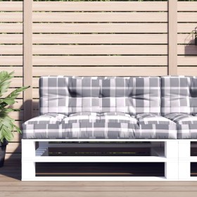 Cushions for pallets, 2 units, gray checkered fabric. by , Cushions for chairs and sofas - Ref: Foro24-360747, Price: 86,18 €...