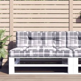 Cushions for pallets, 2 units, gray checkered fabric. by , Cushions for chairs and sofas - Ref: Foro24-360747, Price: 79,96 €...