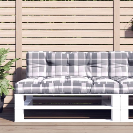 Cushions for pallets, 2 units, gray checkered fabric. by , Cushions for chairs and sofas - Ref: Foro24-360747, Price: 86,18 €...