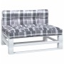 Cushions for pallets, 2 units, gray checkered fabric. by , Cushions for chairs and sofas - Ref: Foro24-360747, Price: 86,18 €...