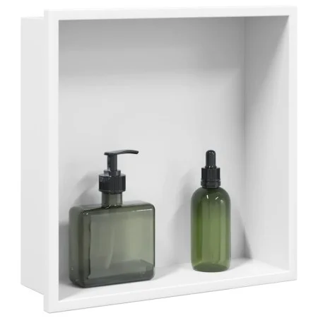 Shower niche in matte white stainless steel 32x32x9 cm by , Shower walls and screens - Ref: Foro24-4005127, Price: 72,12 €, D...