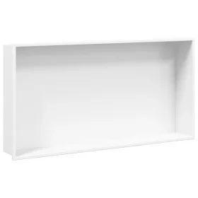 Dusch-Nische aus mattem Edelstahl in Weiß, 62x32x9 cm. von , Duschwände und Duschwände - Ref: Foro24-4005131, Preis: 105,40 €...