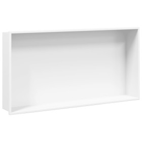 Dusch-Nische aus mattem Edelstahl in Weiß, 62x32x9 cm. von , Duschwände und Duschwände - Ref: Foro24-4005131, Preis: 104,13 €...