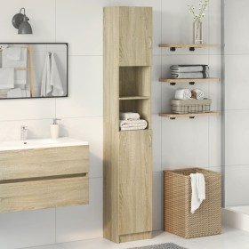 Plywood oak-colored bathroom cabinet 32x25.5x190 cm by , Bathroom furniture - Ref: Foro24-849606, Price: 67,00 €, Discount: %