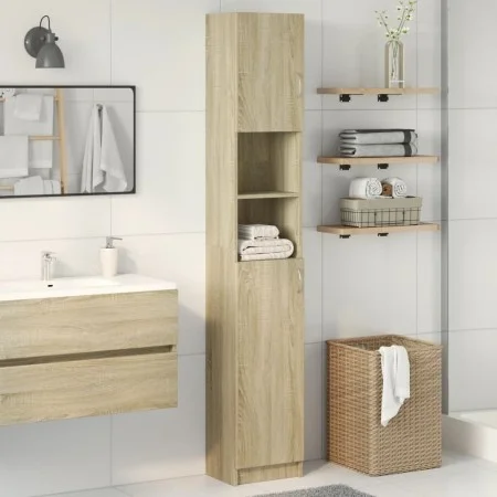 Badezimmerschrank aus Sperrholz in Eichenholzfarbe, 32x25,5x190 cm. von , Badezimmermöbel - Ref: Foro24-849606, Preis: 66,13 ...
