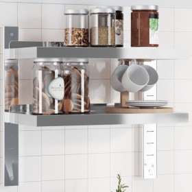 Edelstahl-Wandregal, silberfarben, 50x23,5x60 cm. von , Regale und Regale - Ref: Foro24-30317, Preis: 45,27 €, Rabatt: %