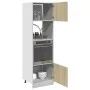 Mikrowellenschrank aus Sperrholz in Eichenfarbe, 60x57x207 cm. von , Küchenschränke - Ref: Foro24-849627, Preis: 211,33 €, Ra...