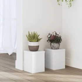 Plant stands 2 units engineered wood white 10x10x18 cm by , Pot stands - Ref: Foro24-852888, Price: 25,81 €, Discount: %