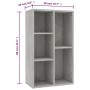 Graues Sperrholzregal/Sideboard 50x25x80 cm von vidaXL, Bücherregale und Regale - Ref: Foro24-800166, Preis: 45,92 €, Rabatt: %