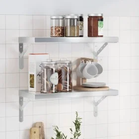 Wandregale 2 Stück Edelstahl silber 50x23,5 cm von , Regale und Regale - Ref: Foro24-3214510, Preis: 59,21 €, Rabatt: %
