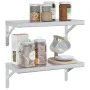 Wall shelves 2 units stainless steel silver 50x23.5 cm by , Shelves and shelves - Ref: Foro24-3214510, Price: 59,21 €, Discou...