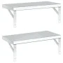 Wall shelves 2 units stainless steel silver 50x23.5 cm by , Shelves and shelves - Ref: Foro24-3214510, Price: 59,21 €, Discou...